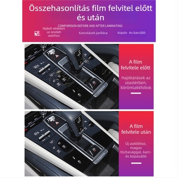 Porsche középső kijelző védőfilm – PET anyagból, hőálló, LY modell, Cayenne, Taycan, Panamera, Macan