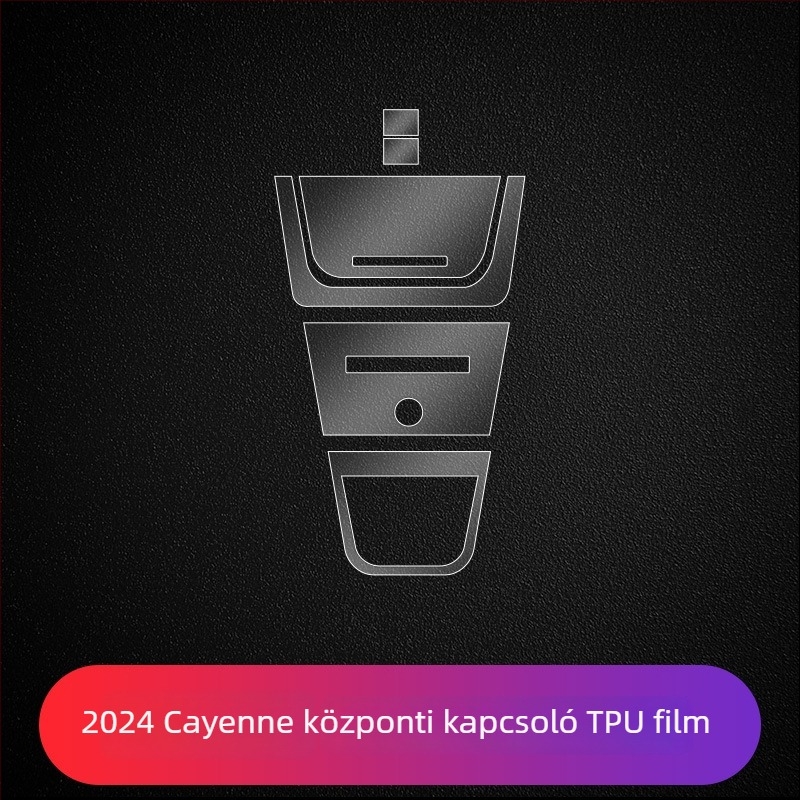 Porsche középső kijelző védőfilm – PET anyagból, hőálló, LY modell, Cayenne, Taycan, Panamera, Macan
