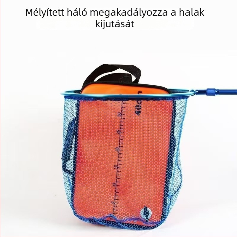 Alumíniumötvözetből készült horgász hálófej gumírozott bevonattal, ultra könnyű, mély fejű nagy halakhoz