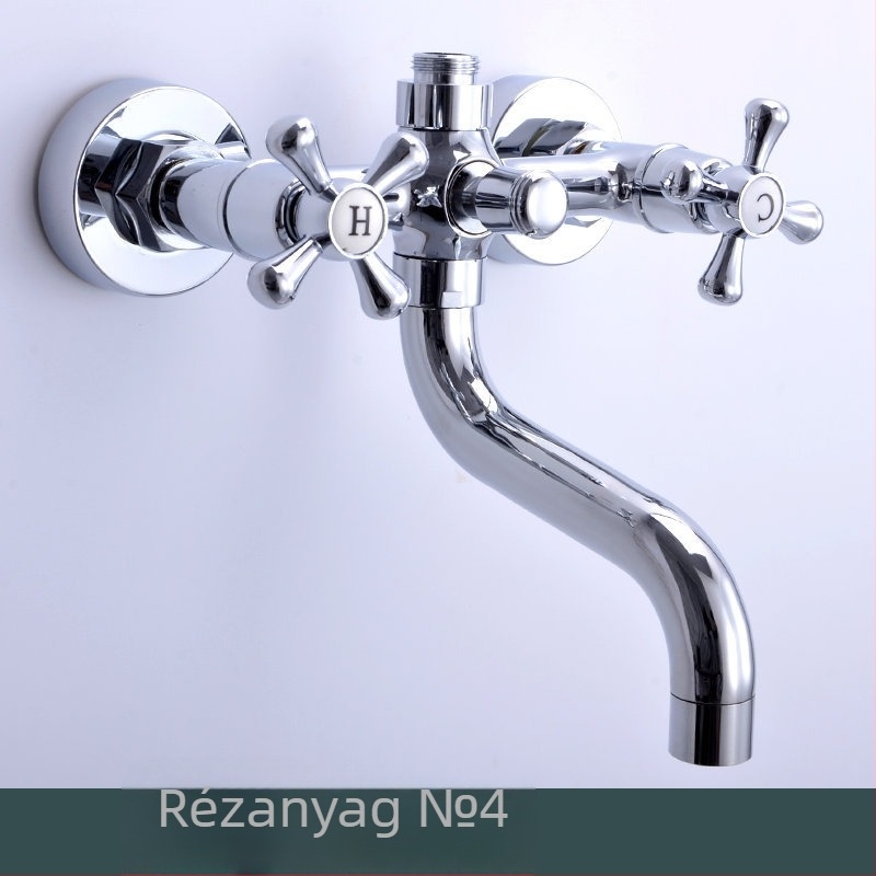 Duálvezérlésű zuhanycsaptelep, réz test, 0–80°C, menetes szerelés, réz mag