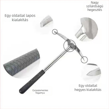 Téli jéghorgászatra szolgáló felszerelés – rozsdamentes acél, ice chisel, ice pick, ice net holder, ice breaker