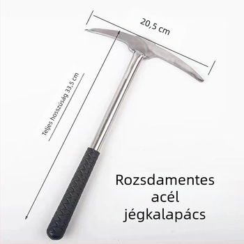 Téli jéghorgászatra szolgáló felszerelés – rozsdamentes acél, ice chisel, ice pick, ice net holder, ice breaker