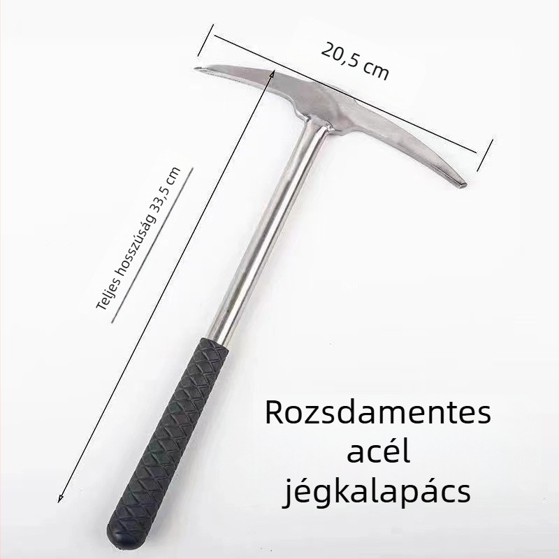 Téli jéghorgászatra szolgáló felszerelés – rozsdamentes acél, ice chisel, ice pick, ice net holder, ice breaker