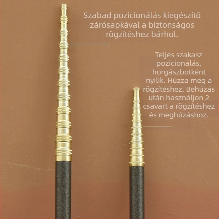 Teleszkópos hálóoszlop, 5/10 m, szénszálas, csupasz hálóoszlop