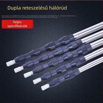 Rozsdamentes acélból készült vastagodott teleszkópos halászháló rúd, nagy halakhoz