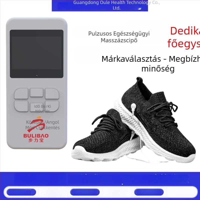 Intelligens elektromos impulzus masszírozóval ellátott talpterapikus cipő, masszázs cipő és talpbetét, mini elektroterápiás eszköz