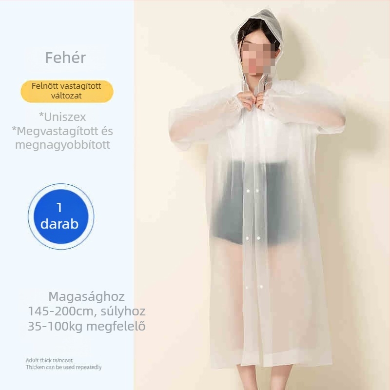 Felnőtt EVA esőkabát — egy darabból álló, vastagabb, hordozható kültéri túrákhoz