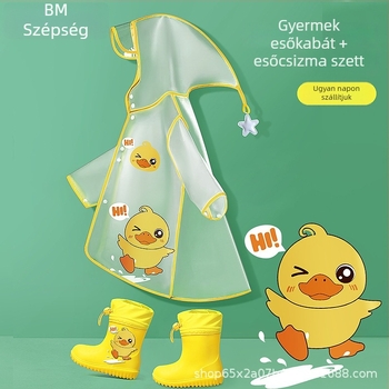 Gyerekeknek szóló Cartoon esőkabát poncsó, PEVA anyag, gyerekeknek, logónyomás, Beimei
