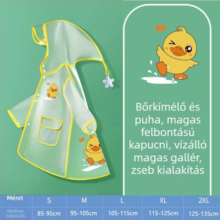 Gyerekeknek szóló Cartoon esőkabát poncsó, PEVA anyag, gyerekeknek, logónyomás, Beimei