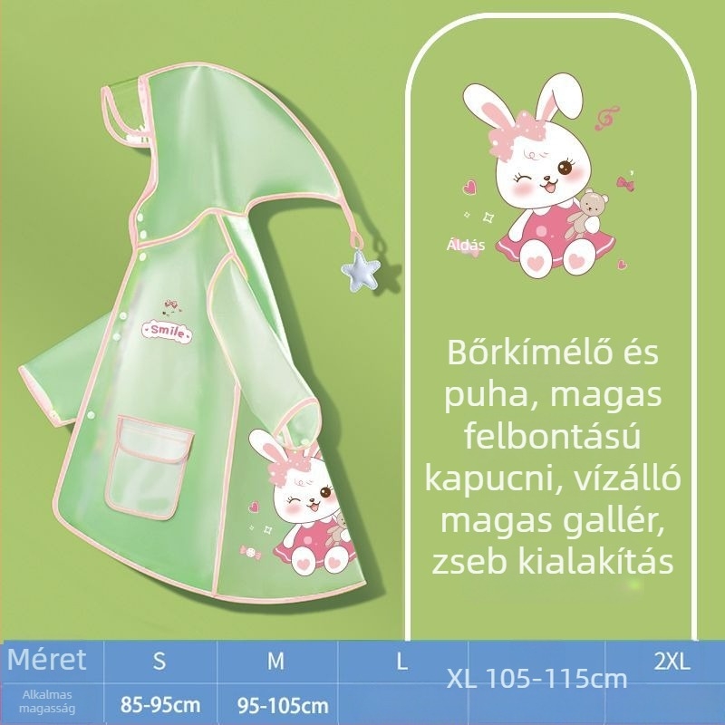 Gyerekeknek szóló Cartoon esőkabát poncsó, PEVA anyag, gyerekeknek, logónyomás, Beimei