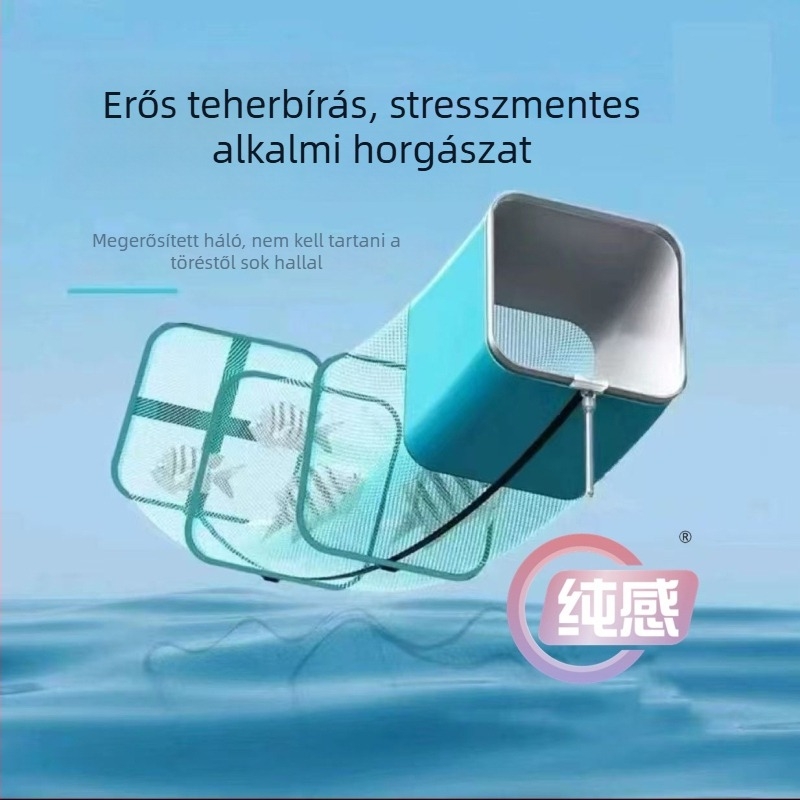 Mini négyszögletes halászháló etetőhöz, gyorsan száradó, alumínium-nylon ötvözet konstrukció, kompakt méret