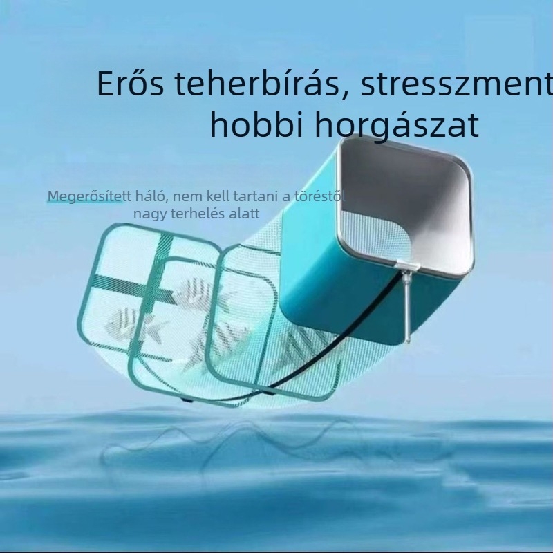 Mini négyszögletes halászháló etetőhöz, gyorsan száradó, alumínium-nylon ötvözet konstrukció, kompakt méret