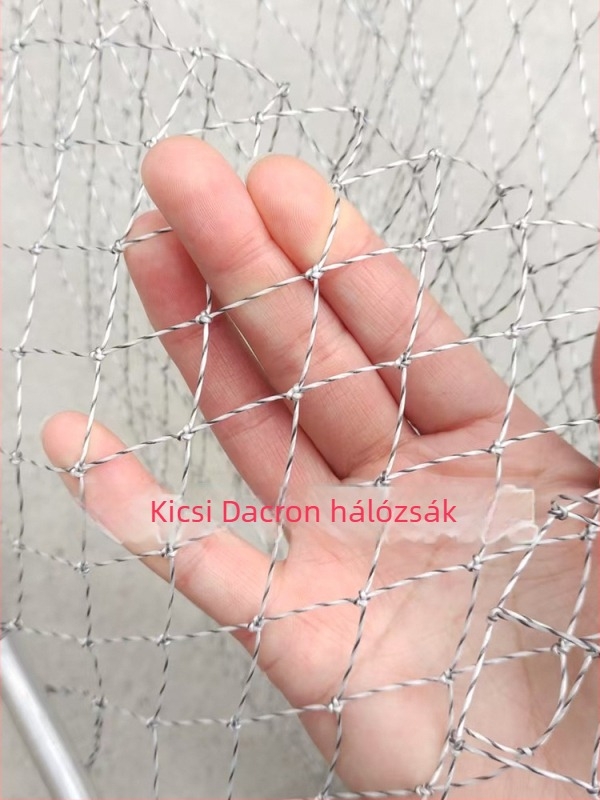 Kézzel készített rövid nyeles horgászháló, nagy szemű háló és kötött fej