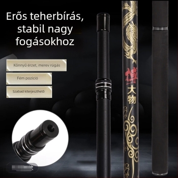 Szénszálas horgász hálóbot, teleszkópos, 4 részes
