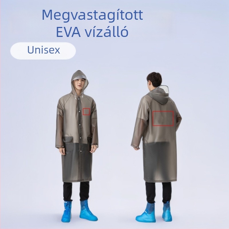 EVA vastagított esőponcsó felnőtteknek, átlátszó, uniszex