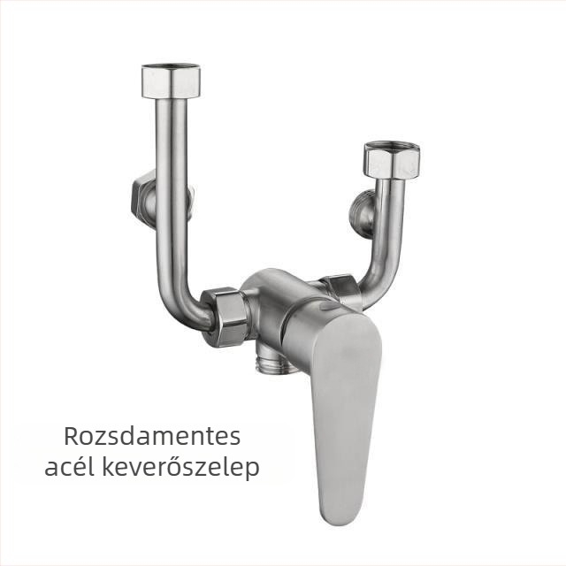 304 rozsdamentes acél elektromos vízmelegítő keverő szelepe felületre szerelt kapcsolóval, meleg és hideg víz keverése, U- alakú kiárat, univerzális tartozékok