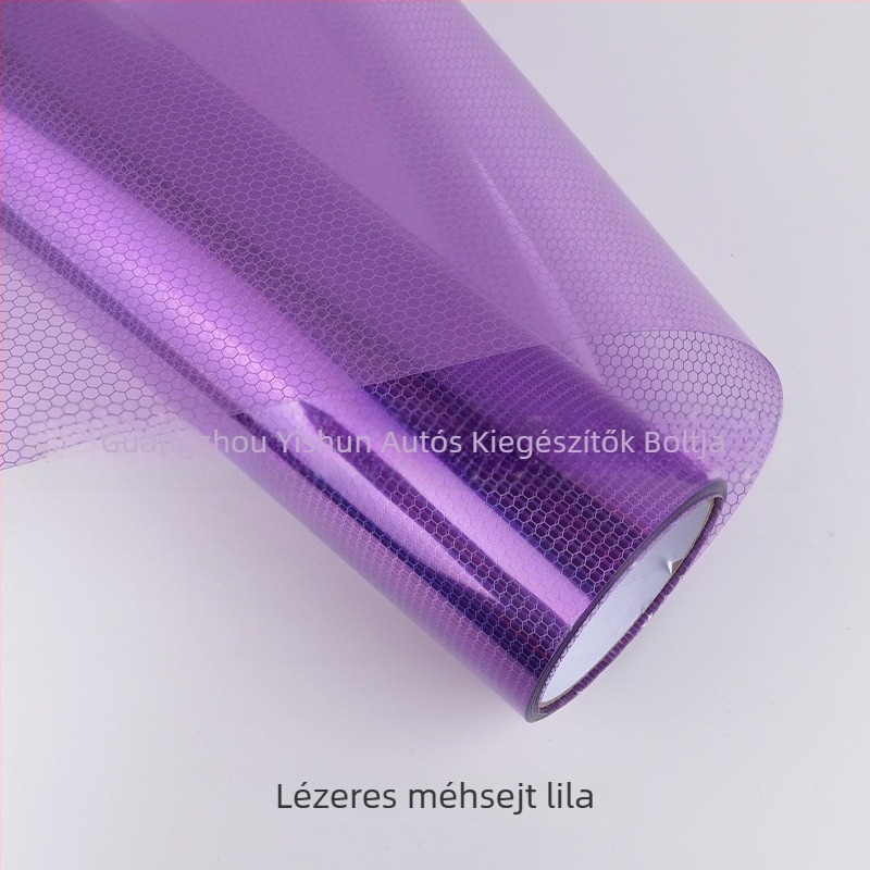 Autó hátsó lámpa fólia – lézeres méhsejt mintázat, PVC anyag, öntapadó felület
