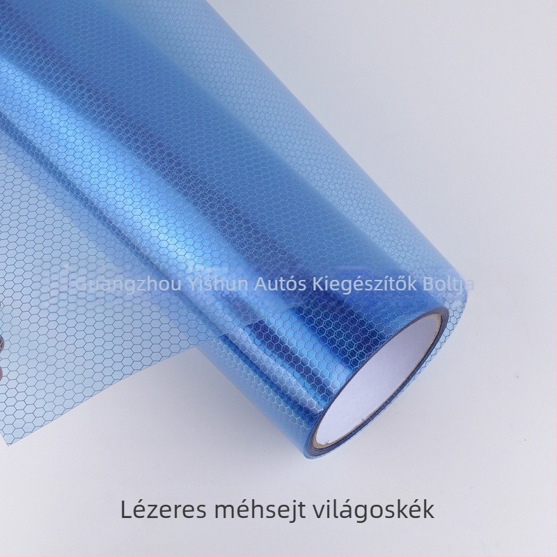 Autó hátsó lámpa fólia – lézeres méhsejt mintázat, PVC anyag, öntapadó felület