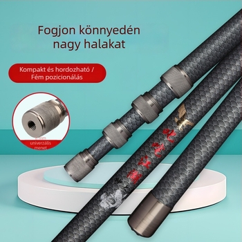 3 m ultrakönnyű teleszkópos horgász hálóbot, üvegszálból, merev