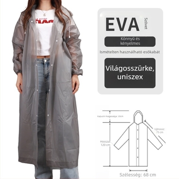 Felnőtteknek szóló EVA egyrészes esőkabát túrázáshoz és kültéri utazásokhoz, újrahasználható, logónyomtatás és testreszabás lehetséges.