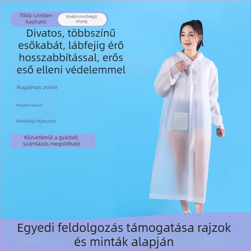 Uniszex EVA esőkabát túrázáshoz és hegymászáshoz, 0,2 mm vastagságú EVA anyag, windbreaker-stílus