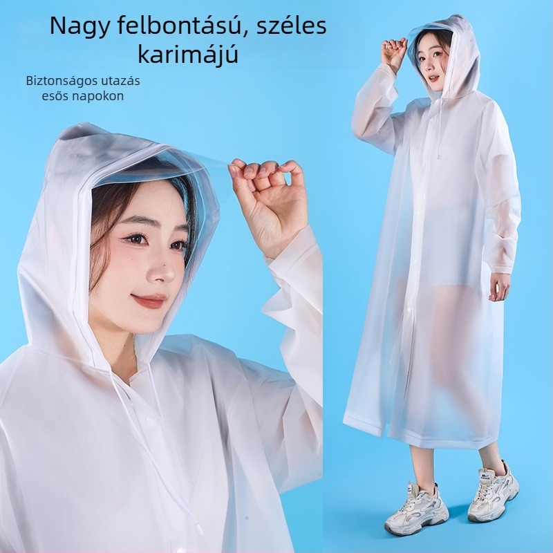 Uniszex EVA esőkabát túrázáshoz és hegymászáshoz, 0,2 mm vastagságú EVA anyag, windbreaker-stílus