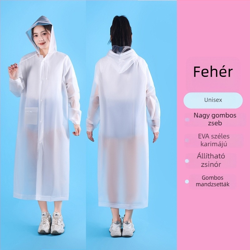 Uniszex EVA esőkabát túrázáshoz és hegymászáshoz, 0,2 mm vastagságú EVA anyag, windbreaker-stílus