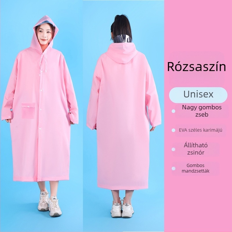 Uniszex EVA esőkabát túrázáshoz és hegymászáshoz, 0,2 mm vastagságú EVA anyag, windbreaker-stílus