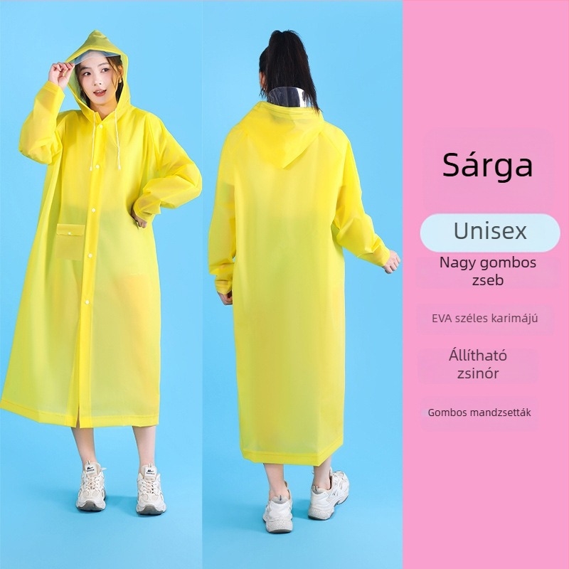 Uniszex EVA esőkabát túrázáshoz és hegymászáshoz, 0,2 mm vastagságú EVA anyag, windbreaker-stílus