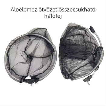 Összecsukható alumínium ötvözetből készült horgász hálófej, 35 apró szem, 16/20 cm mélység