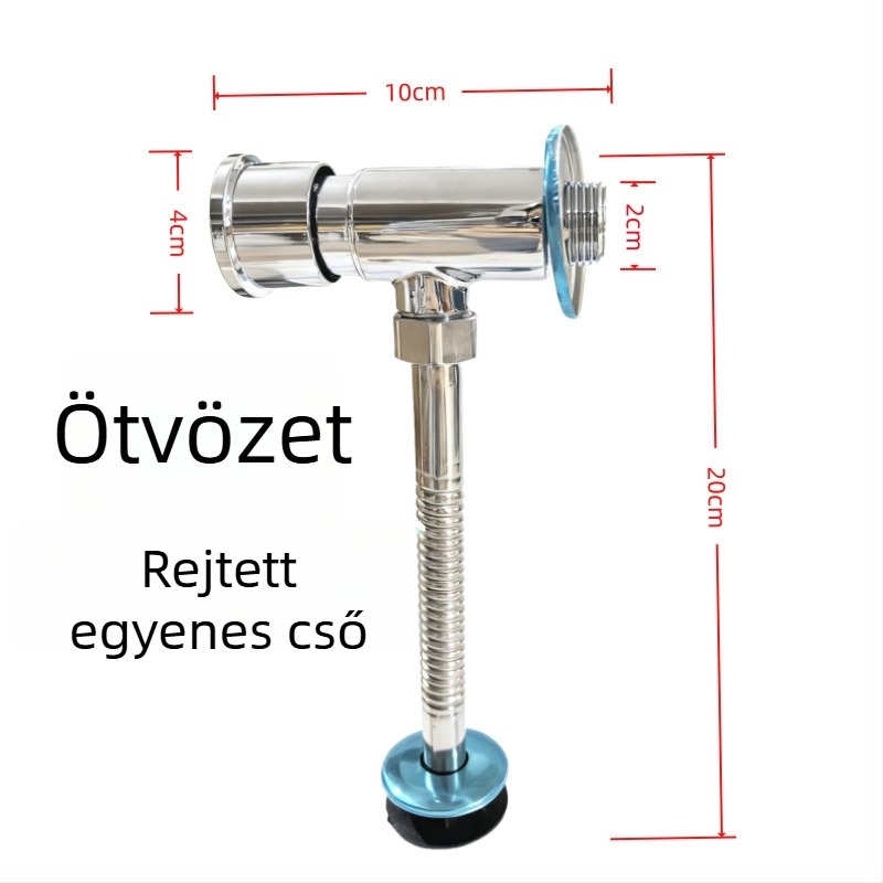 WC- és piszoár öblítő szelep | ötvözet test, öblítés 3–6 s, működési nyomás 0,2–0,6 MPa, modell: nyomógombos öblítő szelep