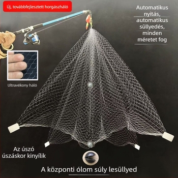 Robbanó horgászháló kézzel dobható, horog nélkül