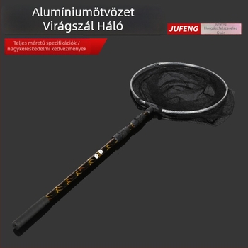 Hurricane alumíniumötvözetű háromrészes teleszkópos hálóbot fejével, kihúzható fej