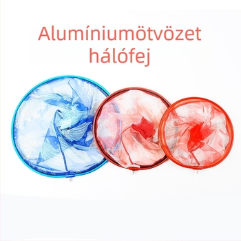 Yujia alumínium‑ötvözet halászhálófej kis szemű hálóval, kampó nélküli háló kiegészítő, horgászfelszerelés