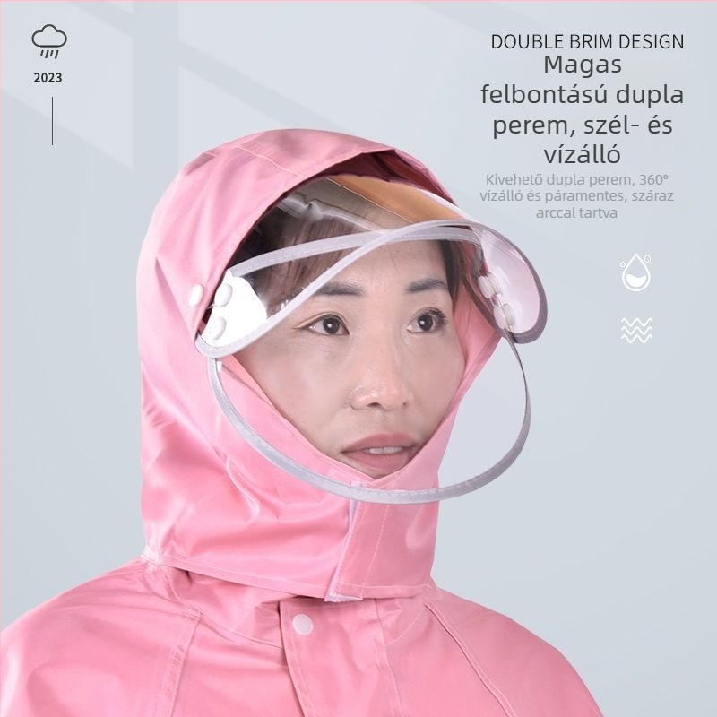 Női szétválasztható esőkabát és esőnadrág szett kerékpárhoz — teljes körű vízállóság, fényvisszaverő részletek