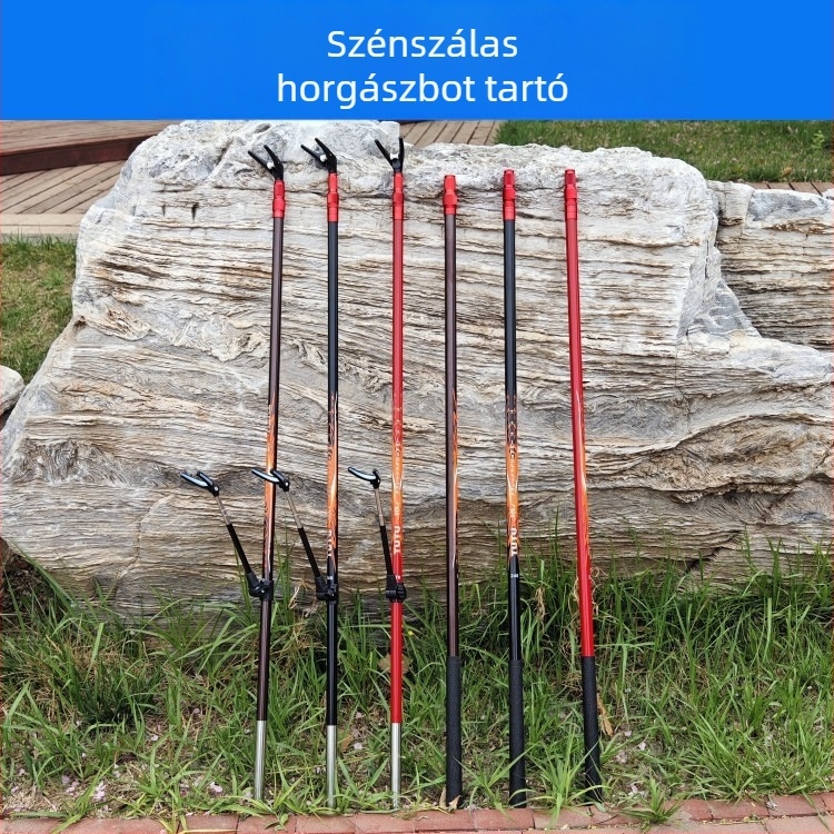 Szénszálas horgászbot hálóval – teleszkópos hálóval és tartóval