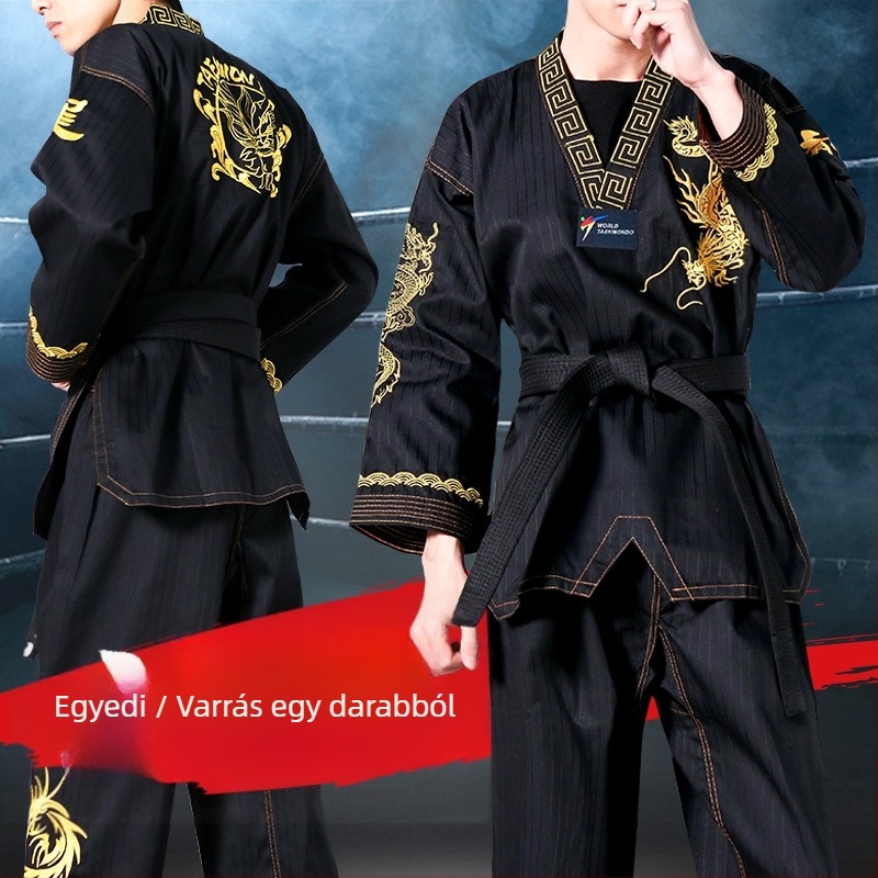 Taekwondo hosszú ujjú edzőruha gyerekeknek és felnőtteknek, Mercerized pamut és poliészter anyag