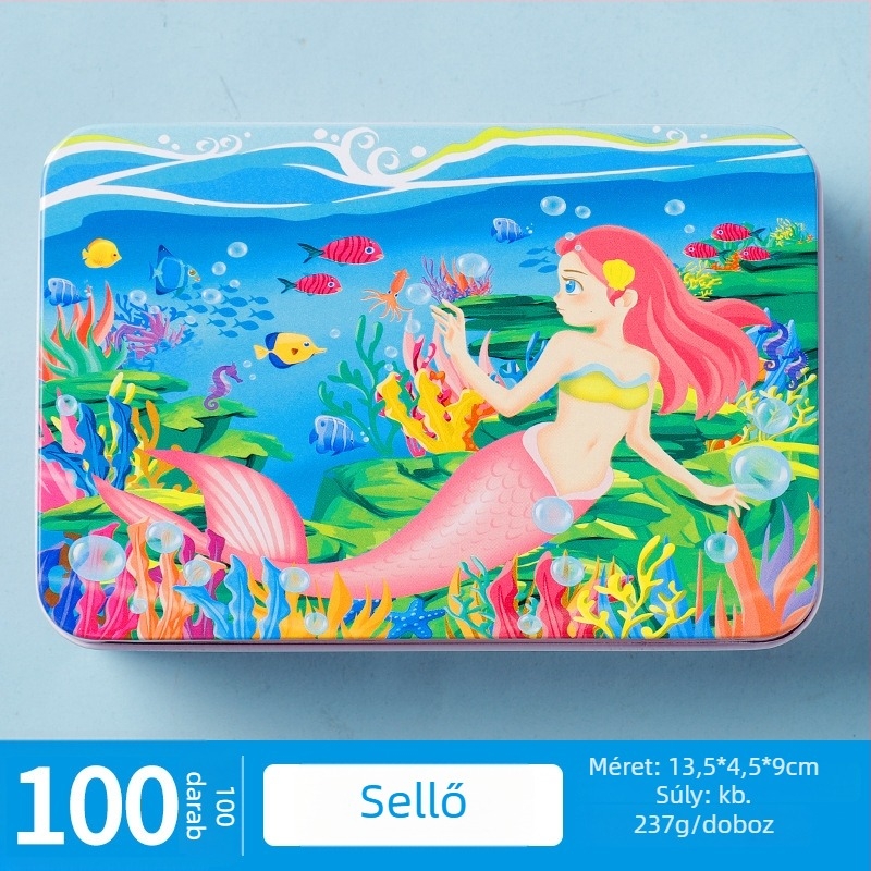 Fából készült sík puzzle gyerekeknek, DIY lehetőség, OPP zacskóban csomagolva, 4–6 éveseknek.