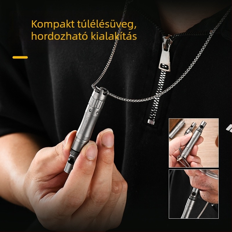 Érintőképernyős stylus szilikon fejjel, univerzális kompatibilitás telefonokhoz és táblagépekhez, titánium ötvözet síp, túlélő medál