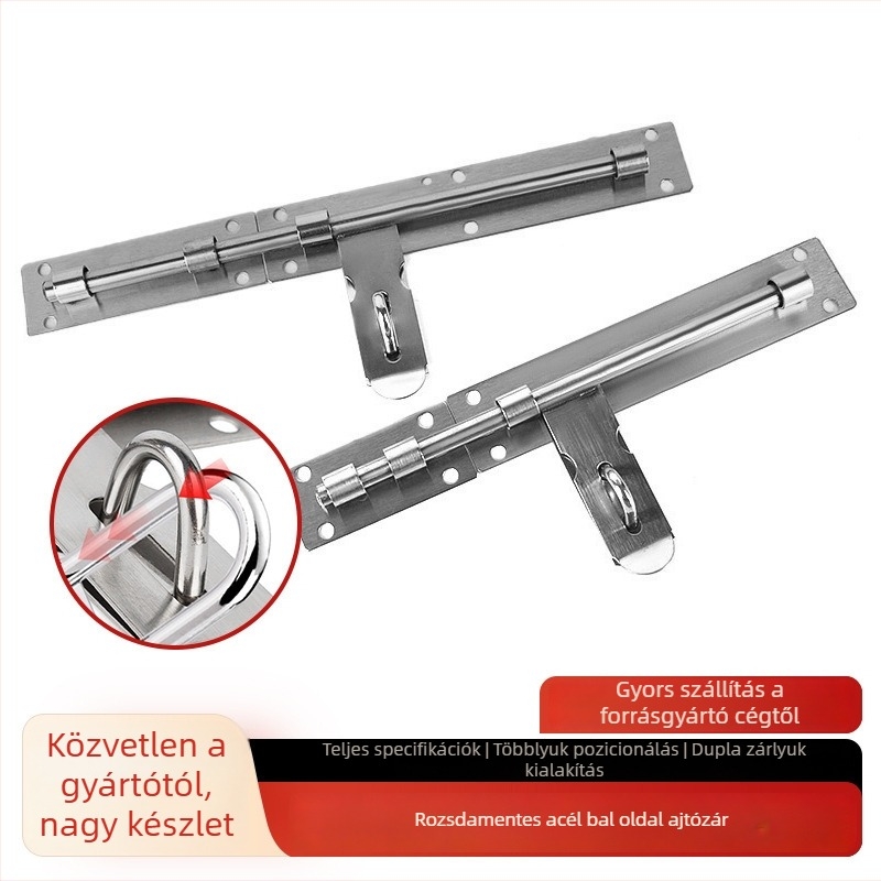 Súlyos kivitelű rozsdamentes acél ajtócsap, kefével csiszolt felülettel – Ranch Door Lock
