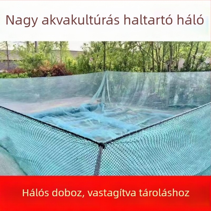 Nylonból készült akvakultúrás ketrec háló fedéllel, 10 szemű