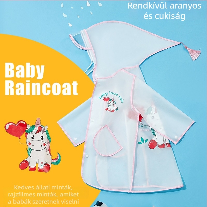 On Orange EVA gyerek poncsó esőkabát, rajzfilm stílusú, gyerekeknek, logónyomtatás, súly 0,4 kg, vastagság 14