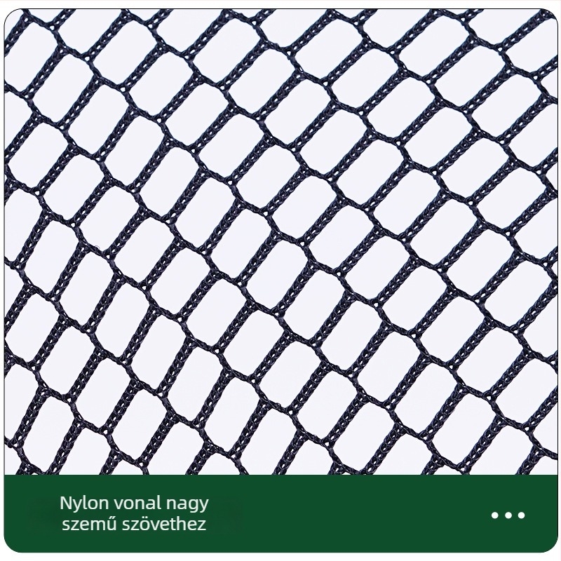 Nylon horgászháló mélyített hálófejjel és megerősített ötvözetű csatlakozással, mélység 50, teherbírás 20.
