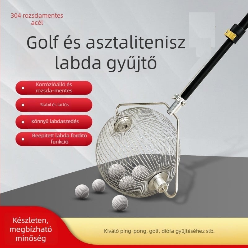 Labda felvevő/gyűjtő – 304 rozsdamentes acél – golfhoz – Golf kiegészítők
