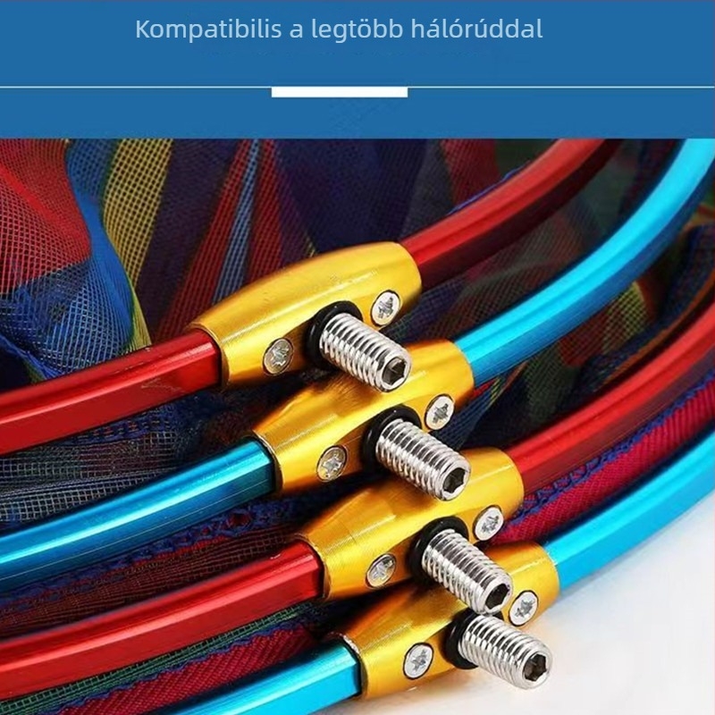 Integrált alumíniumötvözet hálófej, színes, anti-horgos védelemmel, nagy halakhoz