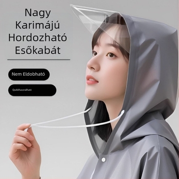 Hosszú EVA esőponcsó, nagy karimával, vastagított anyagból, vízálló, utazásbarát és hordozható, túrázásra és hegymászatra