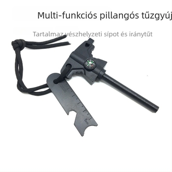 Fiery Fox – Kültéri túlélésre tervezett, többfunkciós pillangó tüzet indító kovakővel, iránytűvel, síppal és magnéziumrúddal – 54 g, Zhejiang