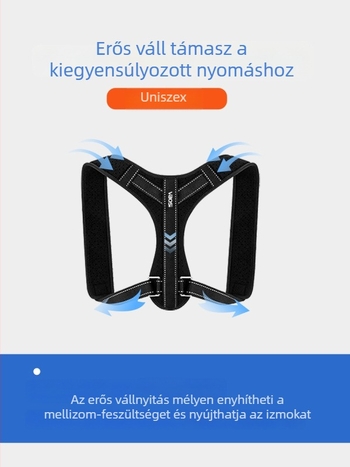 VBOSI Testtartás-korrigáló öv felnőtteknek – állítható hátsó rész, válltámogatás, poliészter rost