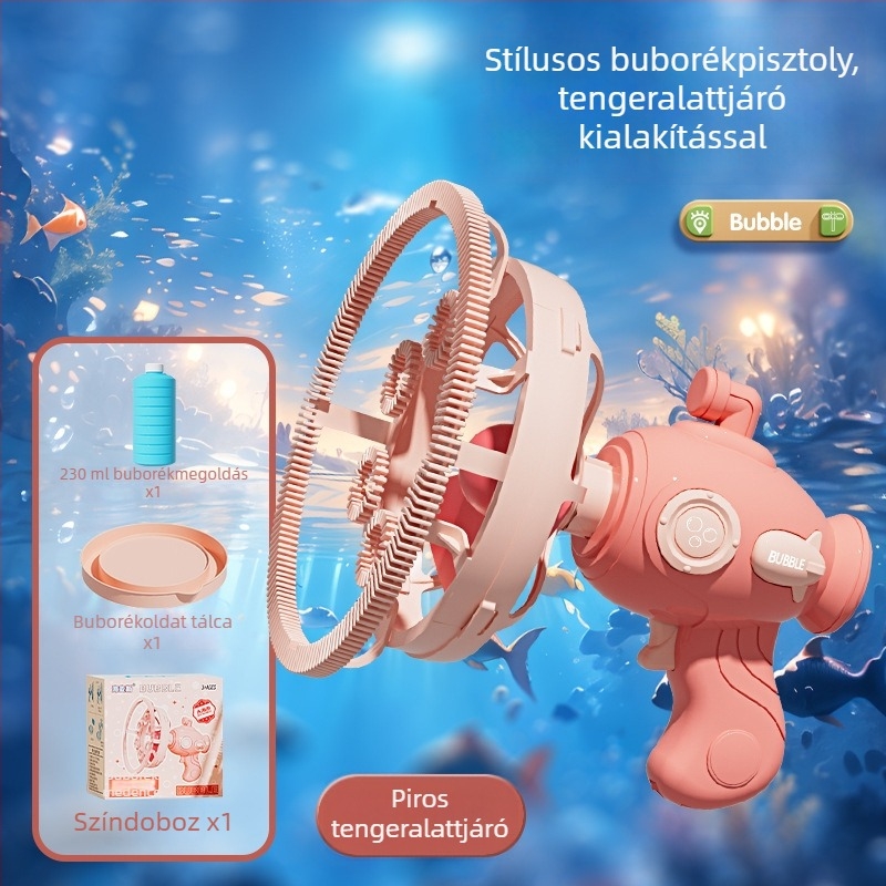 Kézben tartható buborékgép Bubble-in-Bubble dizájnnal, szivárgásmentes, műanyagból készült elektromos játék 7–14 éves gyerekeknek, 3C tanúsítvánnyal
