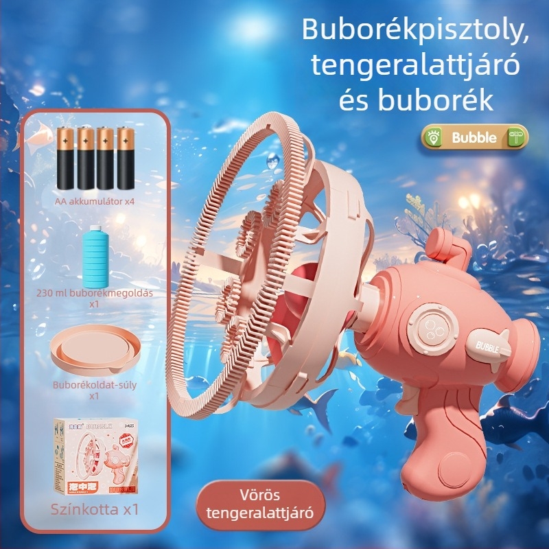 Kézben tartható buborékgép Bubble-in-Bubble dizájnnal, szivárgásmentes, műanyagból készült elektromos játék 7–14 éves gyerekeknek, 3C tanúsítvánnyal